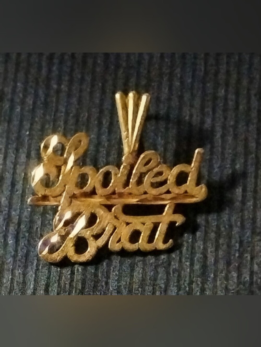 Vintage 14k Yellow Gold "Spoiled Brat " Script Charm/ Pendant 1g